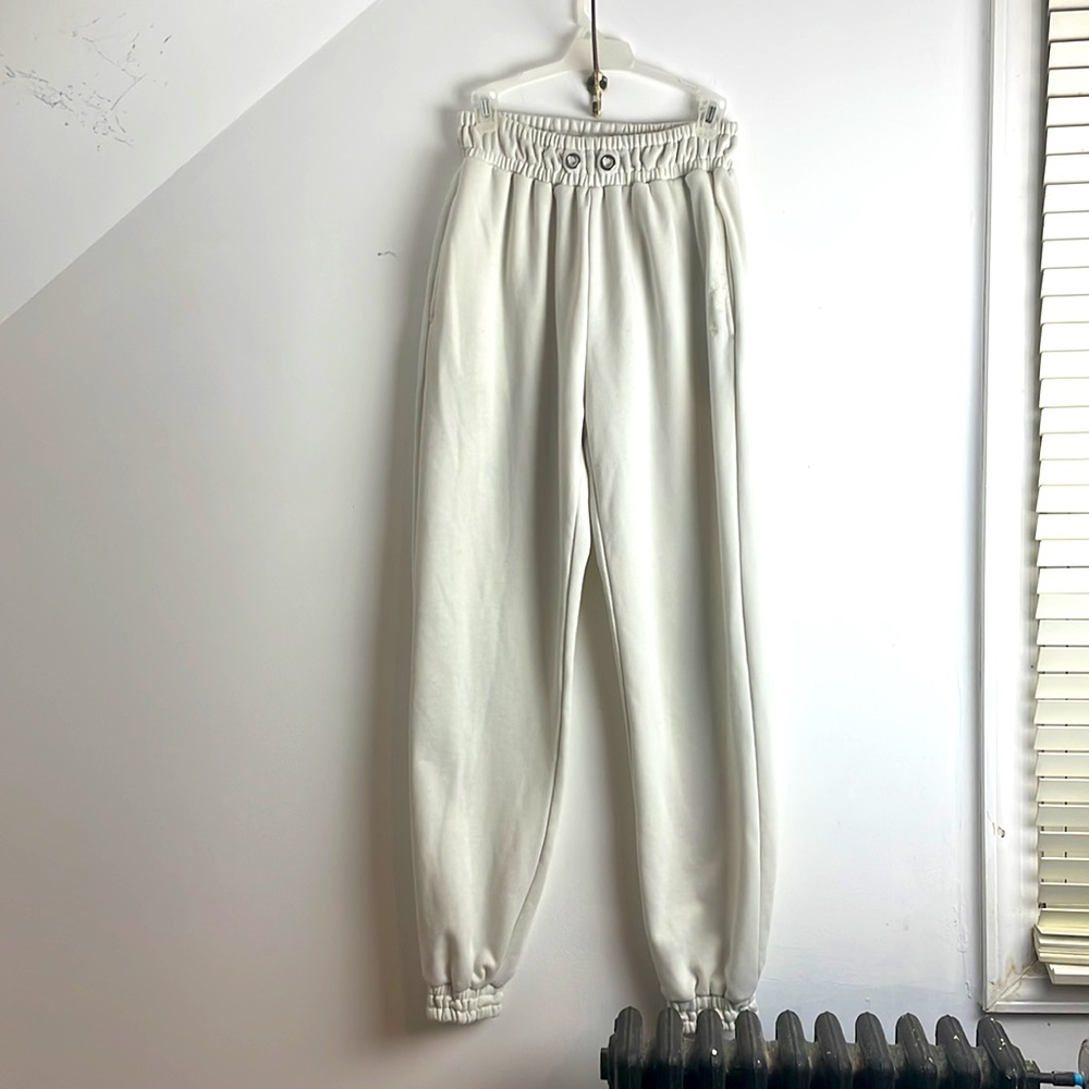 For Love & Lemons Cream High-Waist Joggers